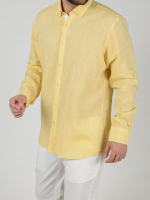 Льняная рубашка Stefano Bellini желтая