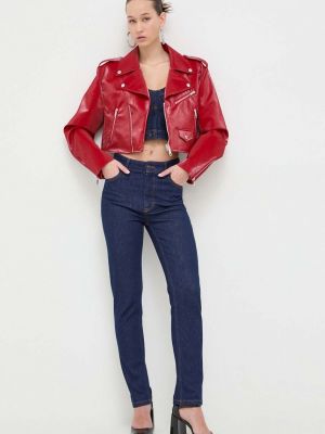 Kurtka jeansowa Moschino Jeans czerwona