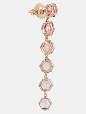 Boucles d'oreilles à boucle en or rose en cristal Suzanne Kalan