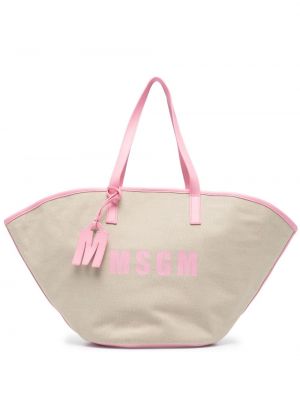 Τσάντα shopper με σχέδιο Msgm ροζ