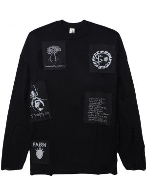 Bluza z przetarciami bawełniana Westfall czarna
