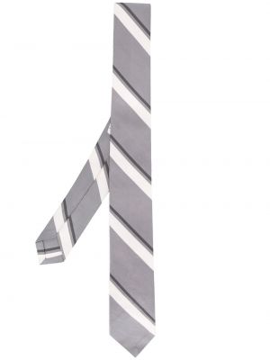 Corbata a rayas de tejido jacquard Thom Browne gris