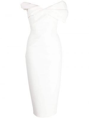 Sukienka koktajlowa asymetryczna drapowana Rachel Gilbert biała