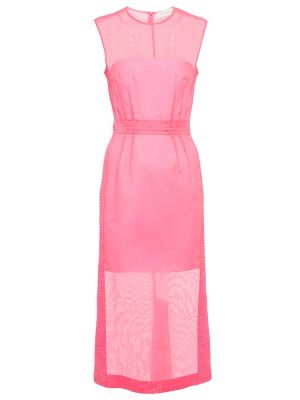 Bavlnené midi šaty Sportmax ružová