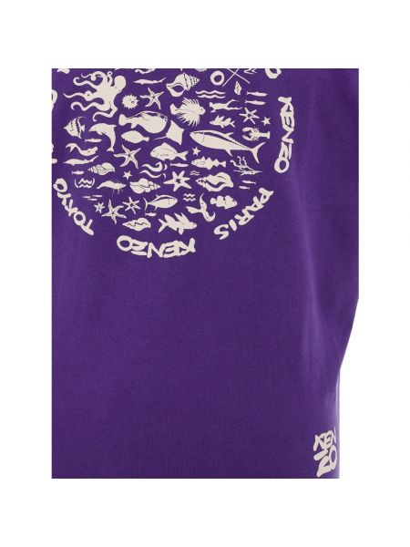 Camiseta de algodón con estampado Kenzo violeta