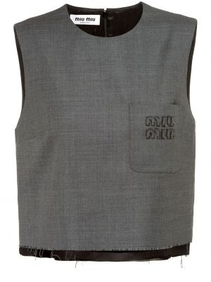 Top court sans manches Miu Miu gris