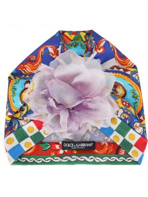 Gorra de flores con estampado con apliques Dolce & Gabbana azul