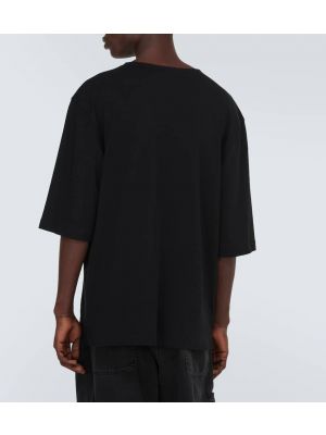 Camicia di cotone in jersey Lemaire nero