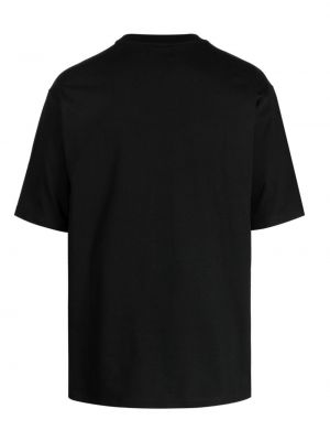 Raštuotas medvilninis marškinėliai Late Checkout juoda