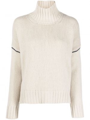 Плетен пуловер Woolrich бяло
