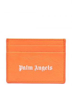 Δερμάτινος πορτοφόλι από λουστρίνι Palm Angels πορτοκαλί