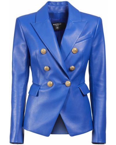 Usnjena jakna Balmain modra