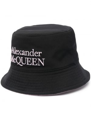 Haftowany kapelusz Alexander Mcqueen czarny