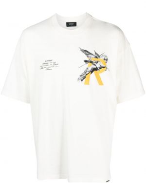 Bavlněné tričko s potiskem Represent bílé
