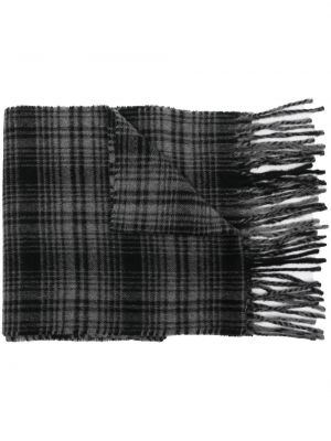 Kockovaný kašmírový šál s potlačou Woolrich čierna