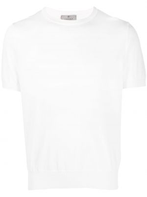 Плетена памучна тениска Canali бяло