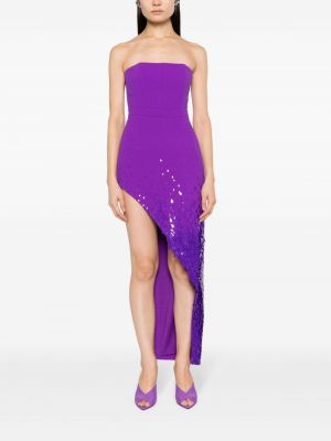Asymetrické koktejlové šaty s přechodem barev David Koma fialové