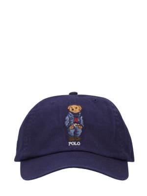 Haftowana czapka z daszkiem Polo Ralph Lauren niebieska