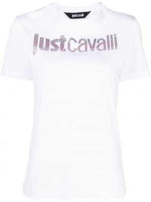 Bombažna majica Just Cavalli bela