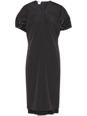 Φόρεμα με λαιμόκοψη v Ferragamo μαύρο