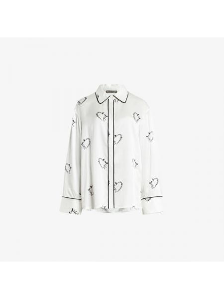Шелковая блузка с принтом Allsaints белая