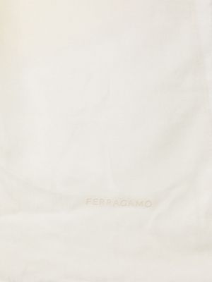 Haftowana chusta z kaszmiru Ferragamo biała