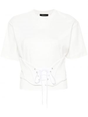 Βαμβακερή μπλούζα Mugler λευκό