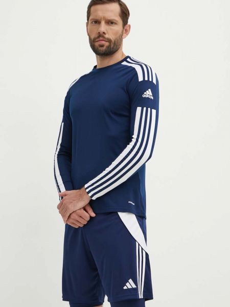 Majica dugih rukava s printom sa dugačkim rukavima Adidas Performance plava