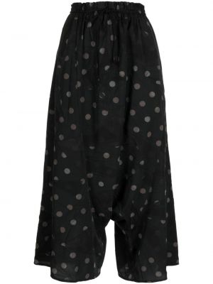 Pantaloni cu buline cu imagine Y's negru