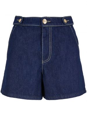 Kratke jeans hlače Emporio Armani modra