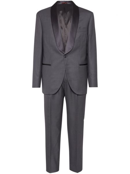 Vlněný oblek Brunello Cucinelli šedý