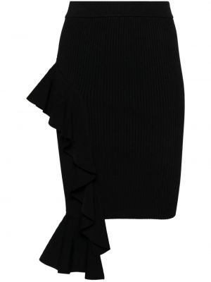 Džínová sukně s volány Moschino Jeans černé