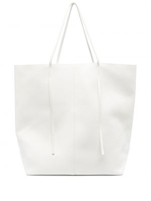 Overdimensjonert lær shoppingbag By Malene Birger hvit