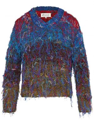 Пуловер с v-образно деколте Maison Margiela червено