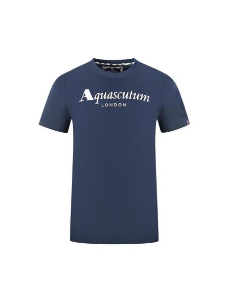 Koszulka bawełniana Aquascutum niebieska