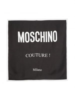 Копринен шал с принт Moschino