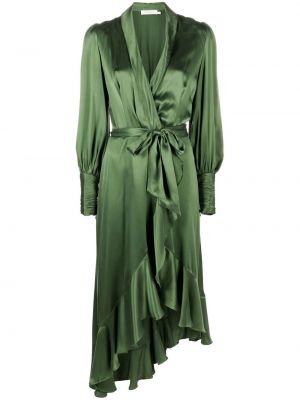 Копринена миди рокля Zimmermann зелено