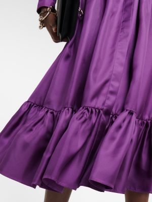 Svilena satenska midi obleka Max Mara vijolična