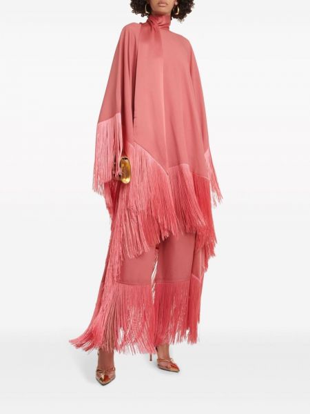 Robe de soirée à franges Taller Marmo rose