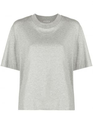 T-shirt a righe con scollo tondo Moncler grigio