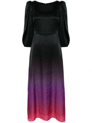 Saténové dlouhé šaty s přechodem barev Olivia Rubin Černé