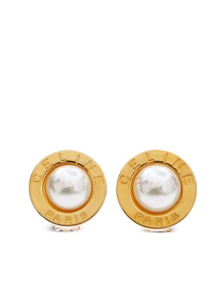 Náušnice s perlami Céline Pre-owned zlatá