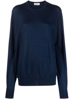 Плетен пуловер Bruno Manetti синьо