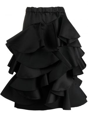Midi sukně s volány Comme Des Garçons černé