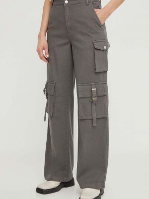 Kalhoty s vysokým pasem Gestuz šedé