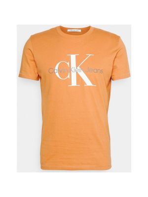 Rövid ujjú póló Calvin Klein Jeans narancsszínű