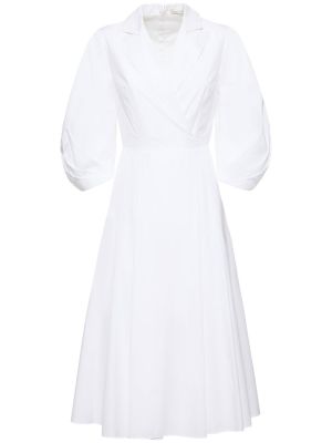 Vestido de algodón con estampado Emilia Wickstead blanco