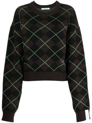 Аргайл кариран пуловер Rokh кафяво
