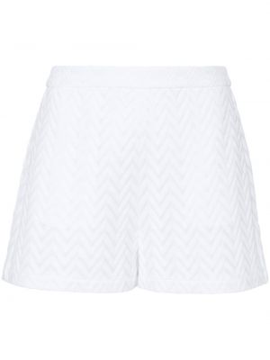 Pleteni kratke hlače z mrežo Missoni bela