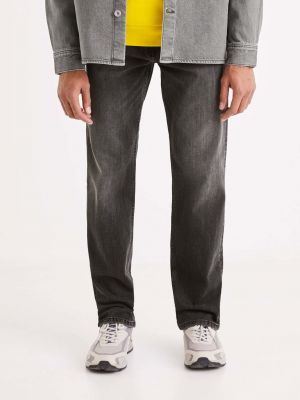 Priliehavé džínsy s rovným strihom Celio sivá